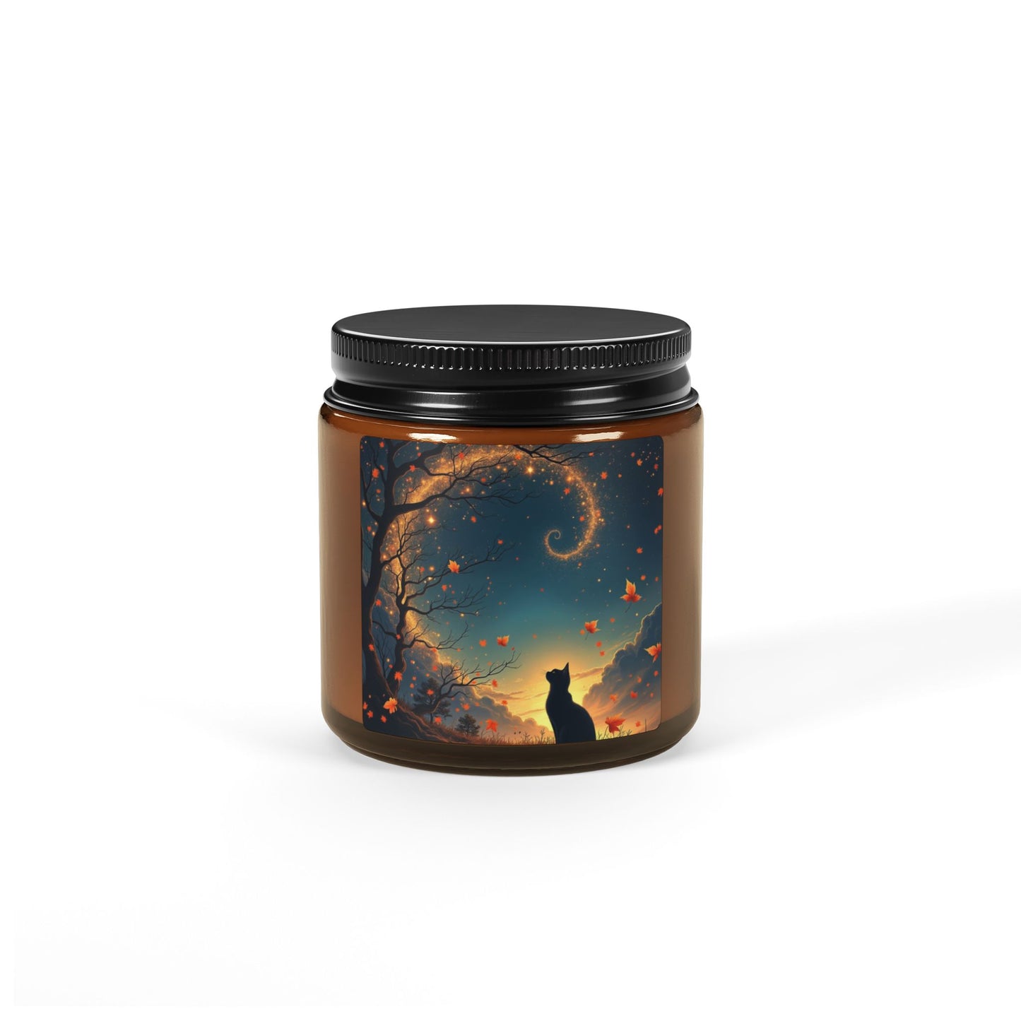 Autumn Cat Dreams – Celestial Spiral Candle (4oz and 9oz)