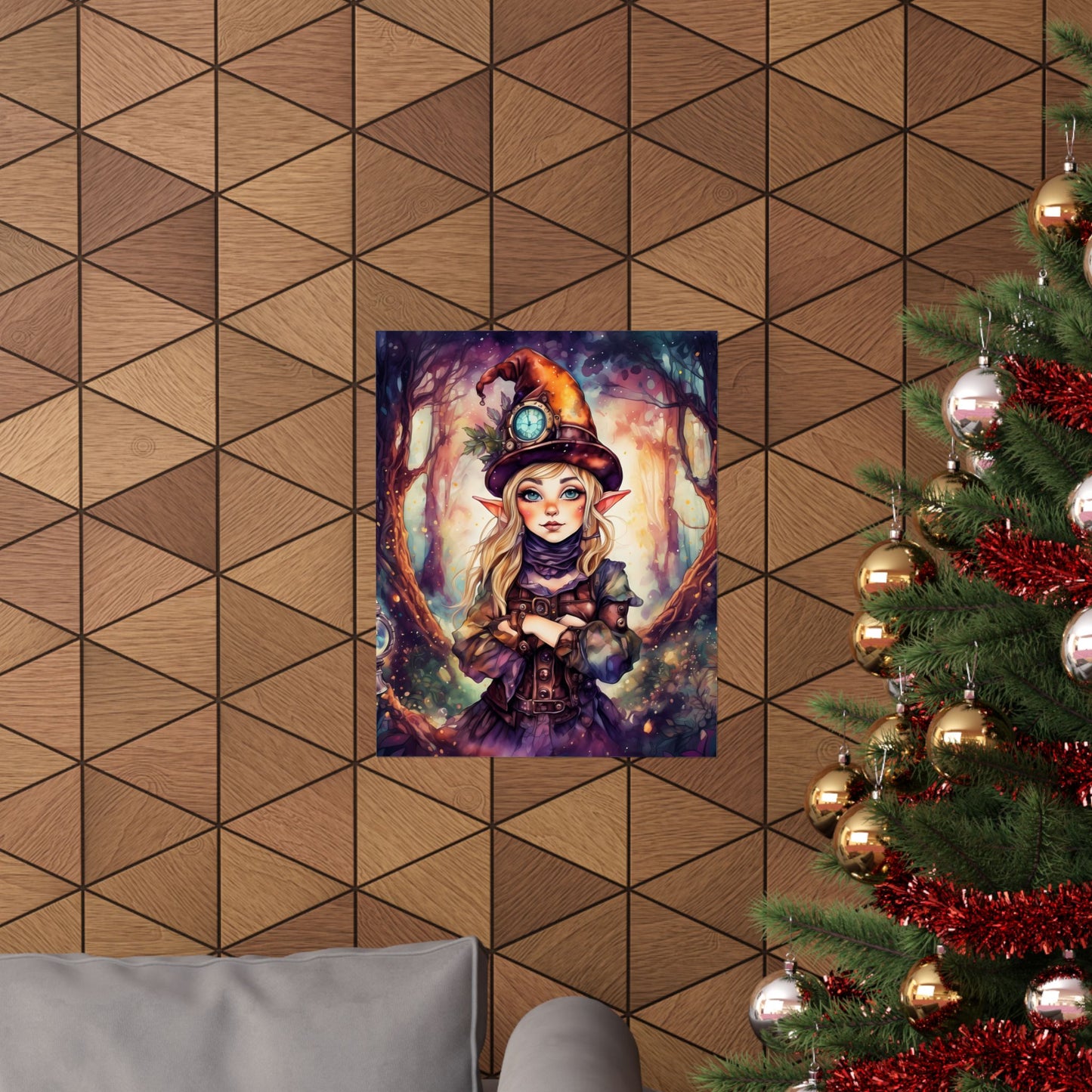 Prismveil Gnomes – Nyxie, Keeper of the Luminous Tapestry Poster (8x10, 12x16, 16x20)