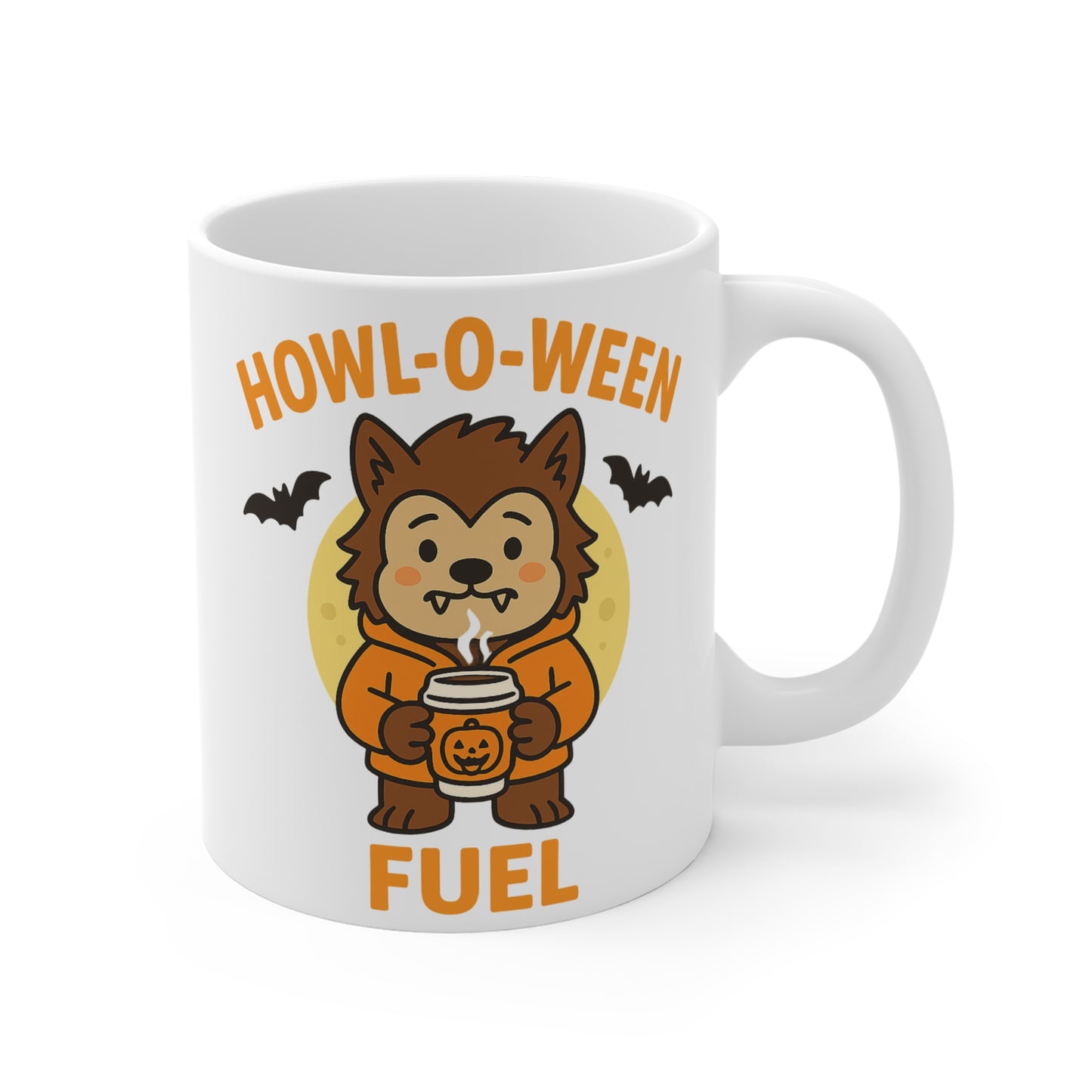 Halloween Mug, Howl-O-Ween Fuel Coffee Cup, Fall Decor, Gift for Dog Lovers, Spooky Season Drinkware