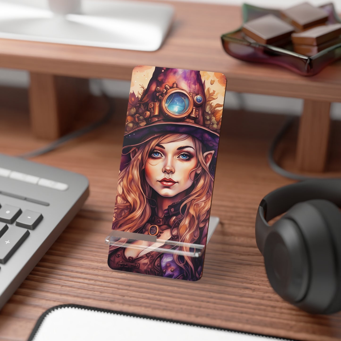 Prismveil Gnomes – Liora, The Lantern Bearer Mobile Phone Stand