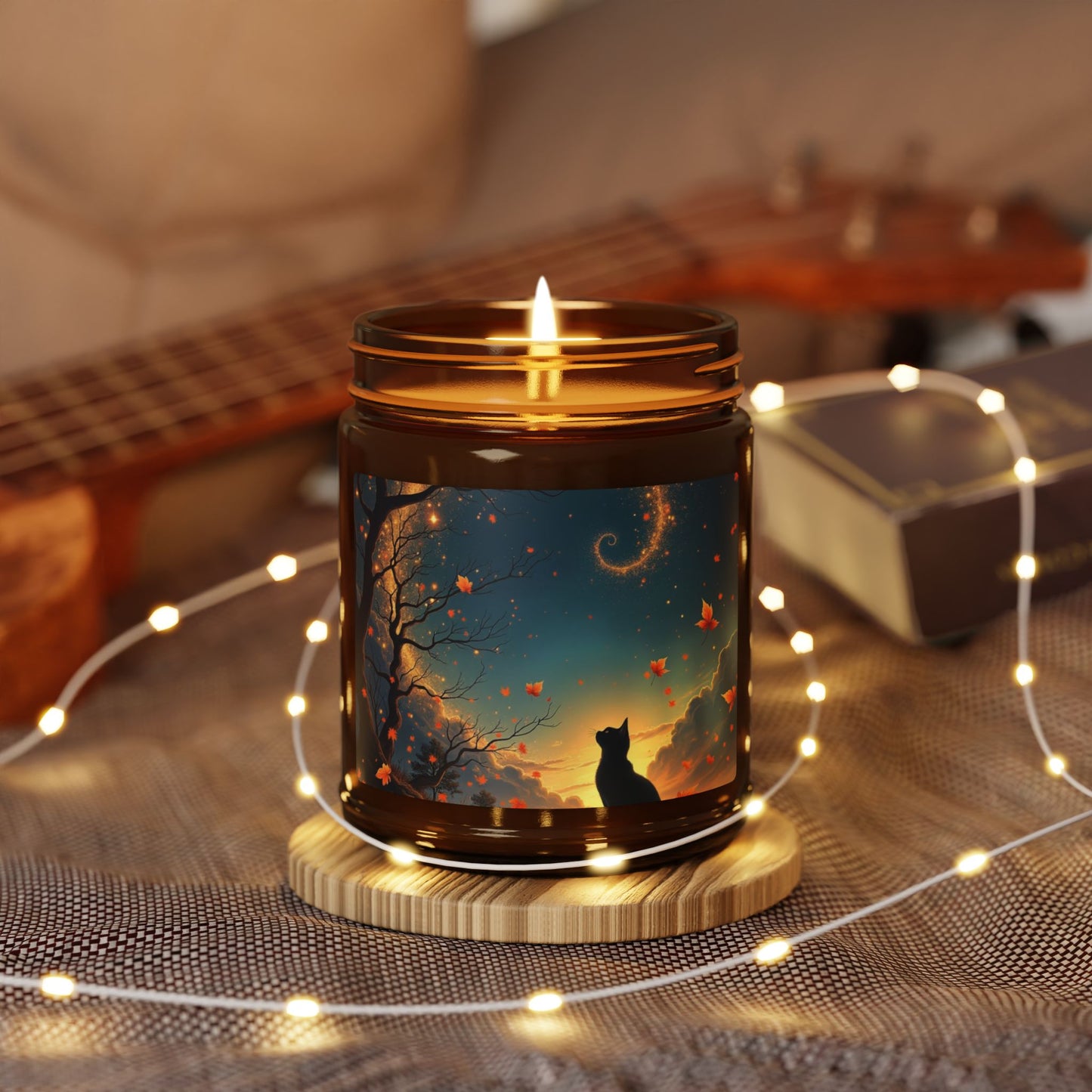 Autumn Cat Dreams – Celestial Spiral Candle (4oz and 9oz)