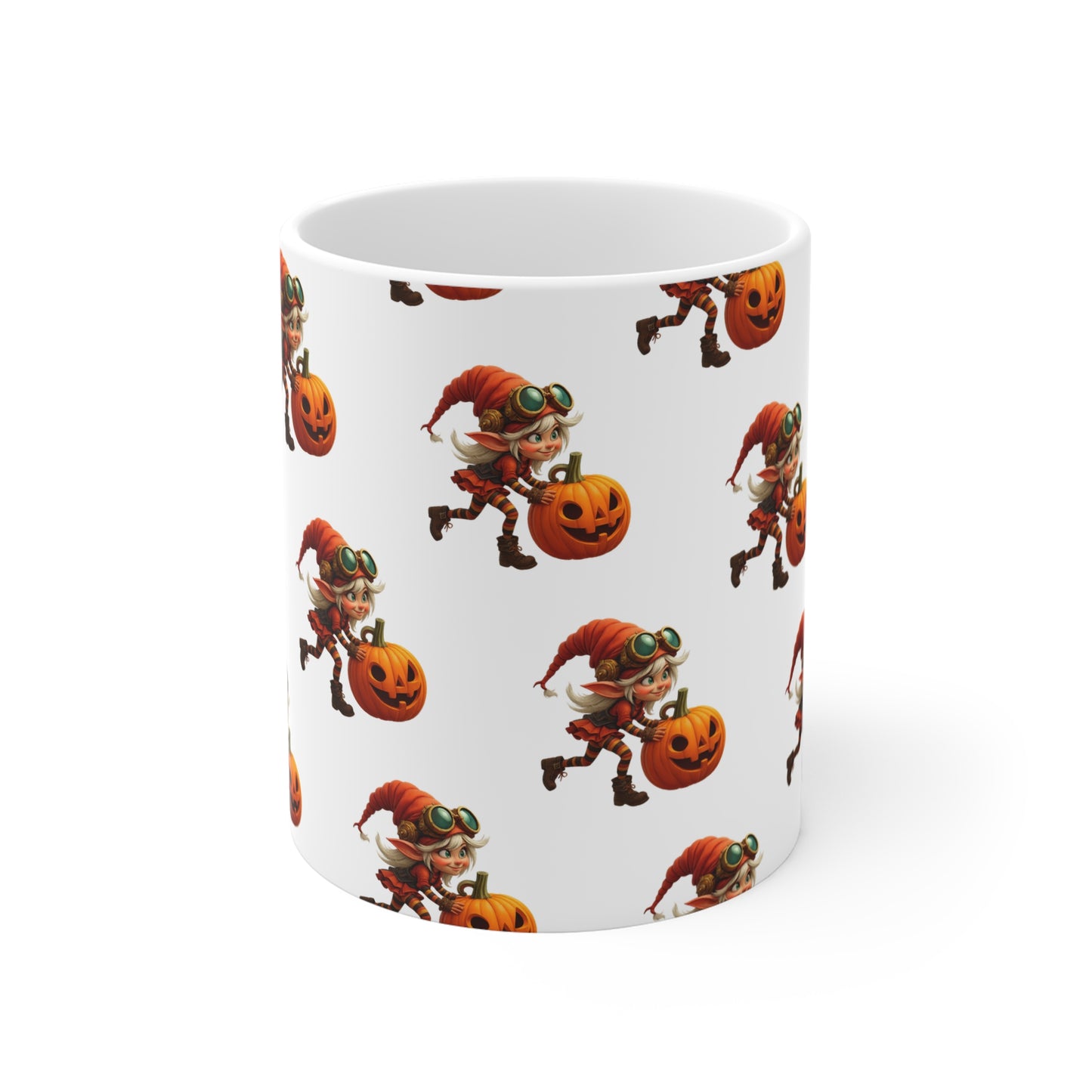 Gnomily’s Workshop – Jack-O’-Lantern Mischief Gnome 11oz Mug