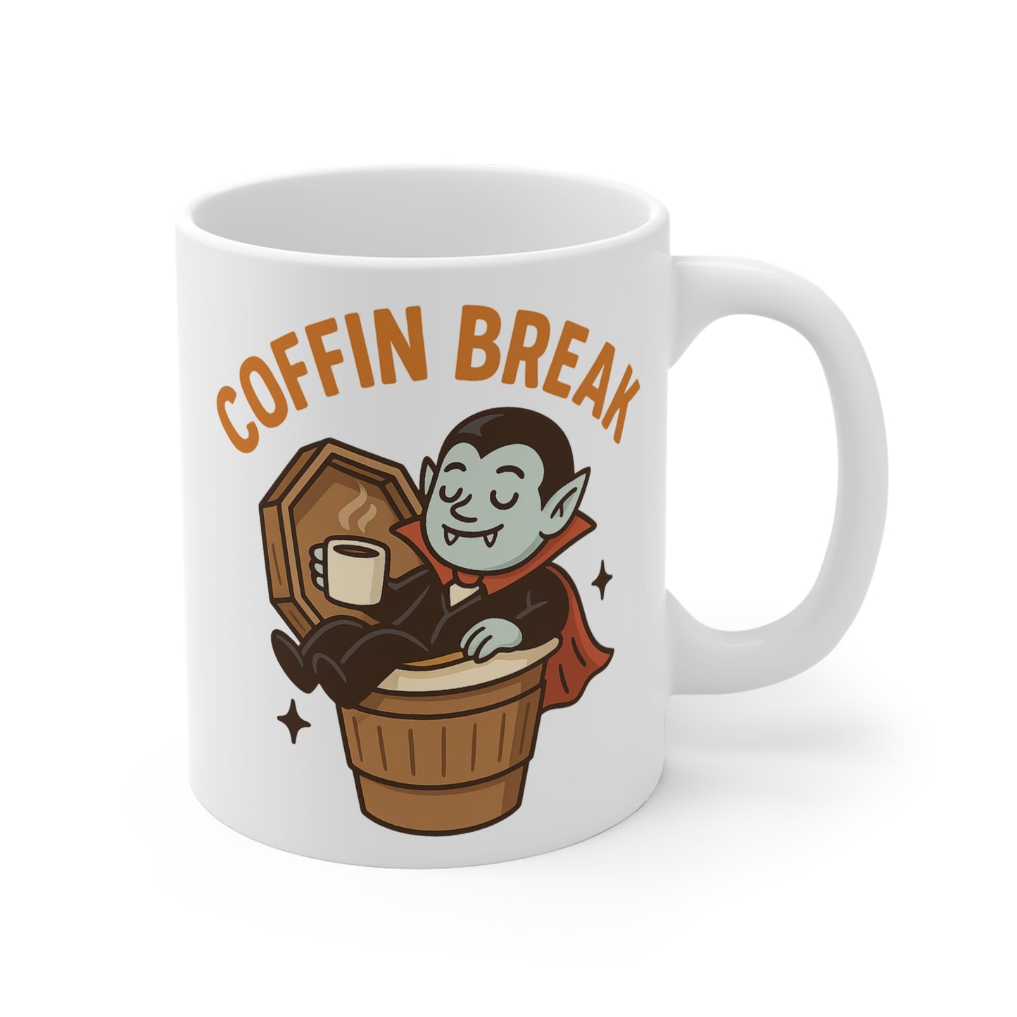 Coffin Break Mug, Halloween Gift, Vampire Coffee Cup, Spooky Themed Mug, Cute Gothic Travel Mug, Unique Drinkware