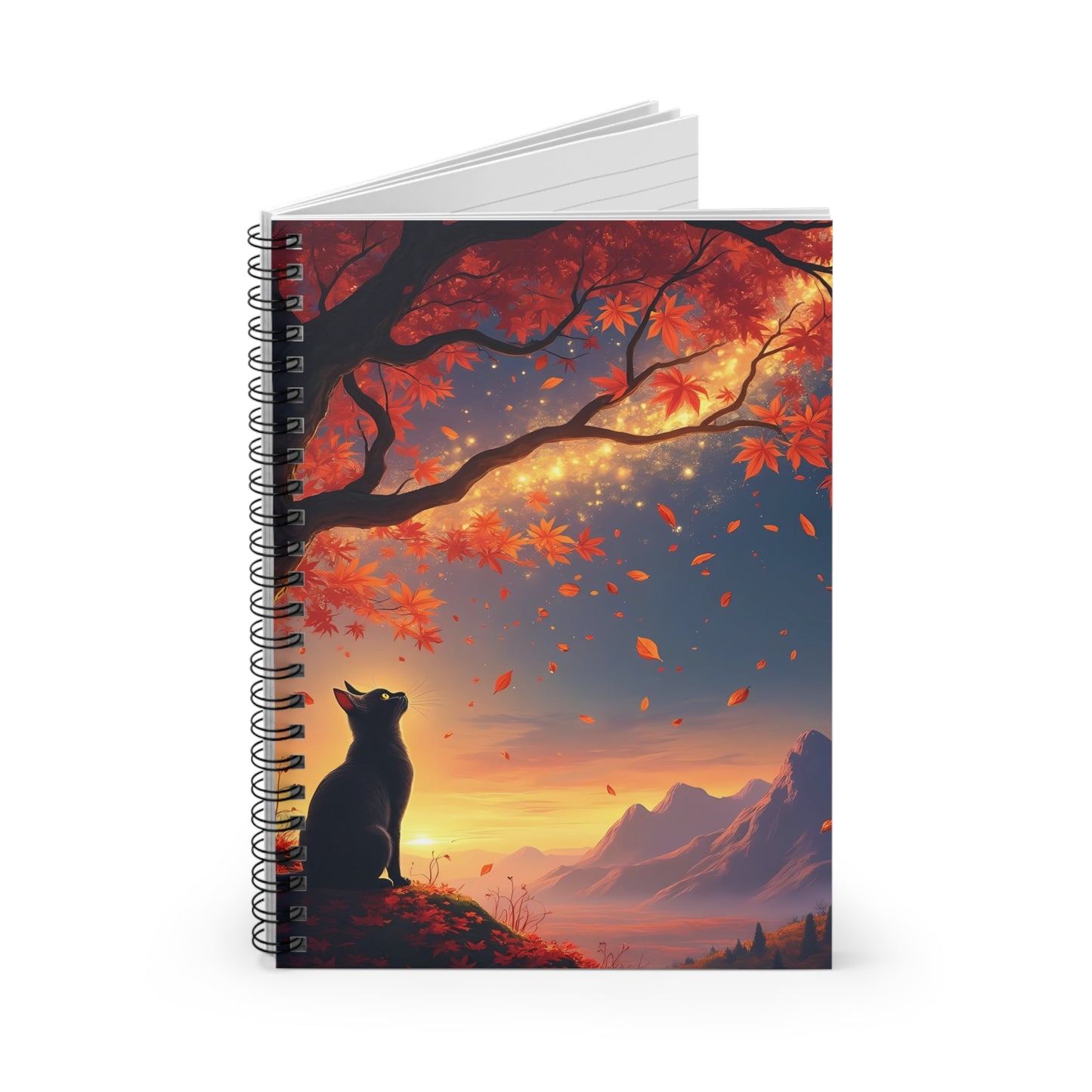 Autumn Cat Dreams – Starlit Guardian Spiral Journal