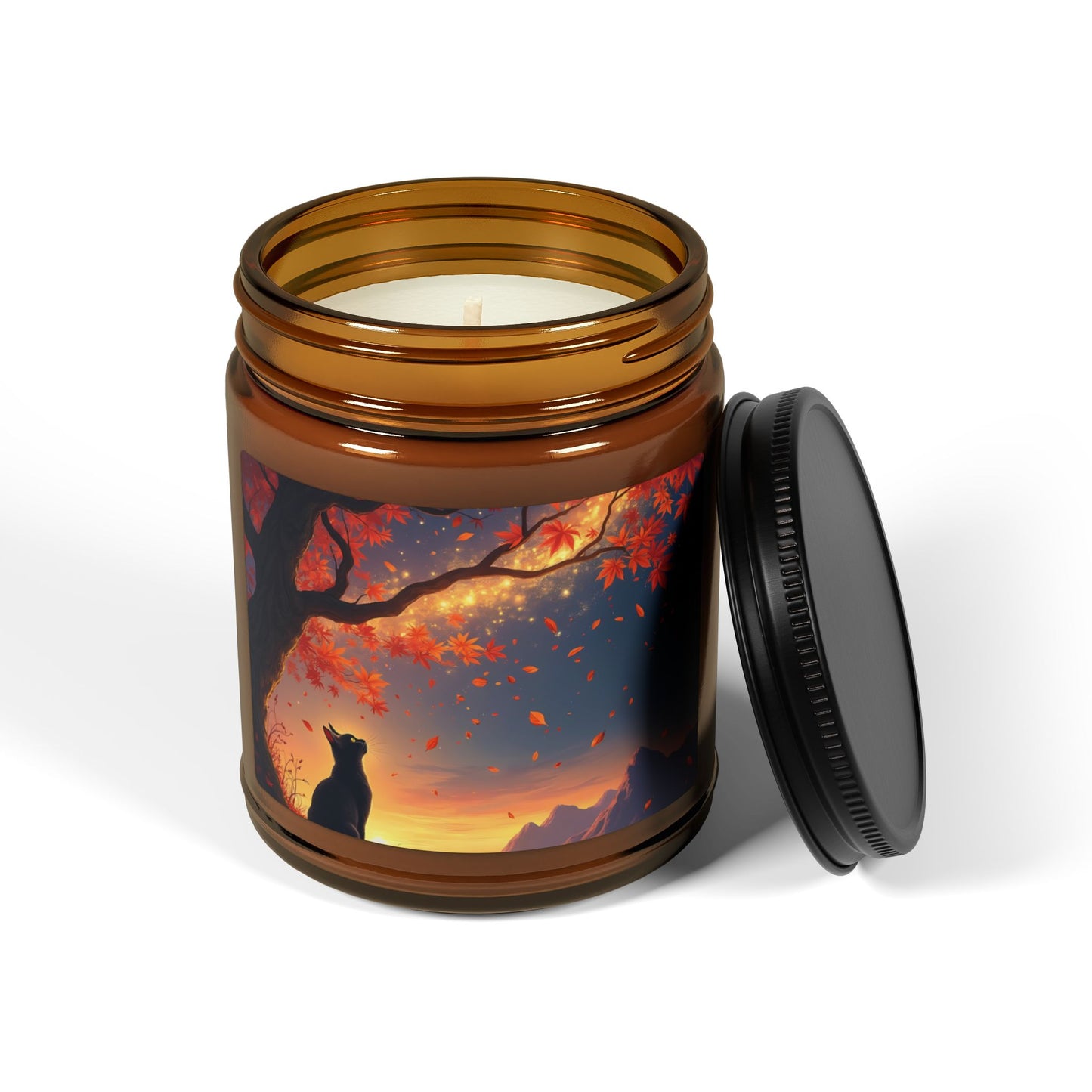 Autumn Cat Dreams – Starlit Guardian Candle (4oz and 9oz)