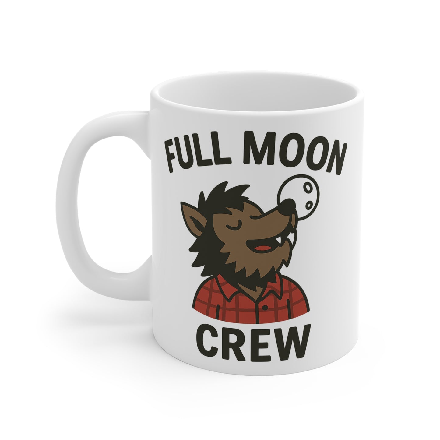 Full Moon Crew Mug - Whimsical Werewolf Coffee Cup, Halloween Gift, Animal Lover's Drinkware, Unique Coffee Mug, Moon Lovers Item