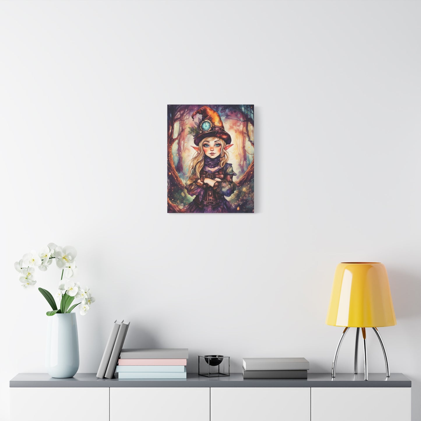 Prismveil Gnomes – Nyxie, Keeper of the Luminous Tapestry Canvas Print (12x16, 16x20, 18x24)
