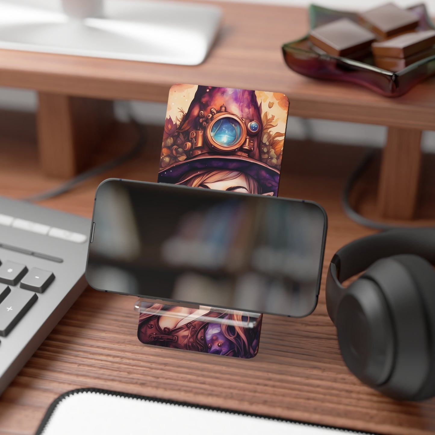 Prismveil Gnomes – Liora, The Lantern Bearer Mobile Phone Stand