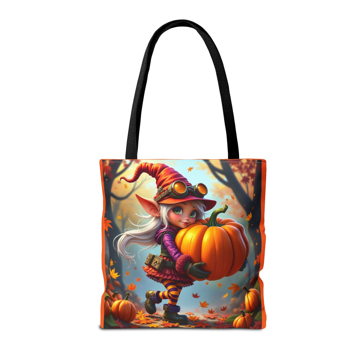 Whimsical Fall Tote Bag, Pumpkin Lover's Gift, Autumn Vibes, Perfect for Groceries, Market Bag, Halloween Decor