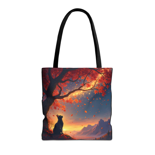Autumn Cat Dreams – Starlit Guardian Tote Bag (16x16)