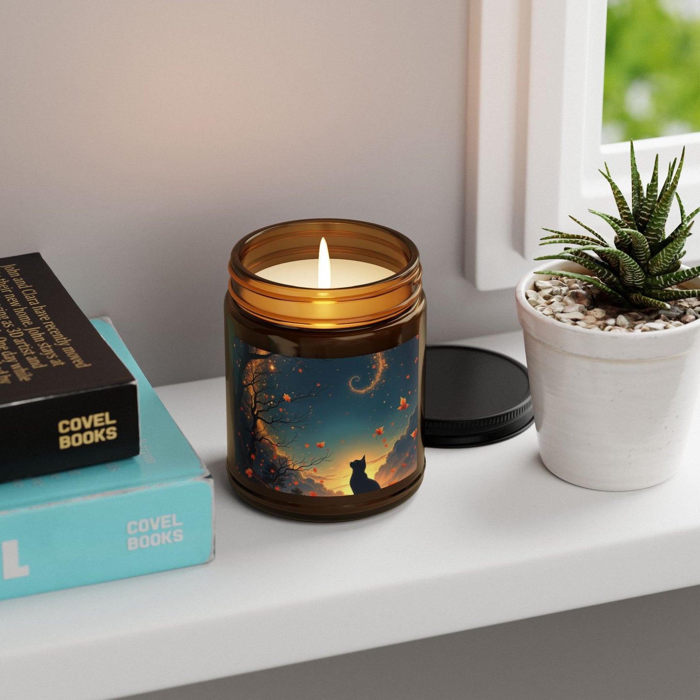 Autumn Cat Dreams – Celestial Spiral Candle (4oz and 9oz)