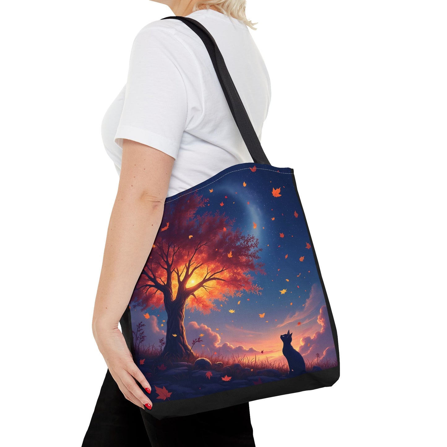 Autumn Cat Dreams – Golden Horizon Tote Bag (16x16)