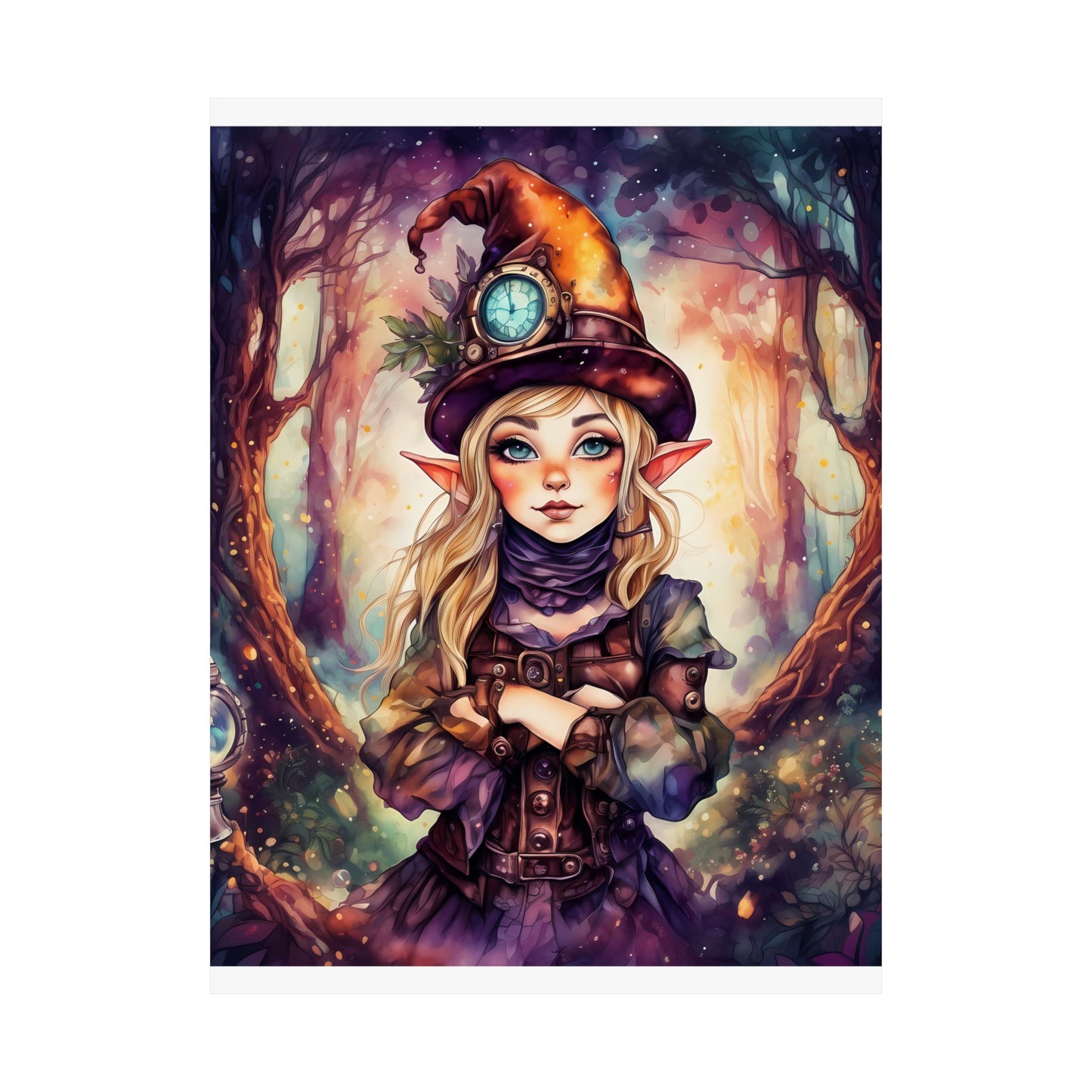 Prismveil Gnomes – Nyxie, Keeper of the Luminous Tapestry Poster (8x10, 12x16, 16x20)