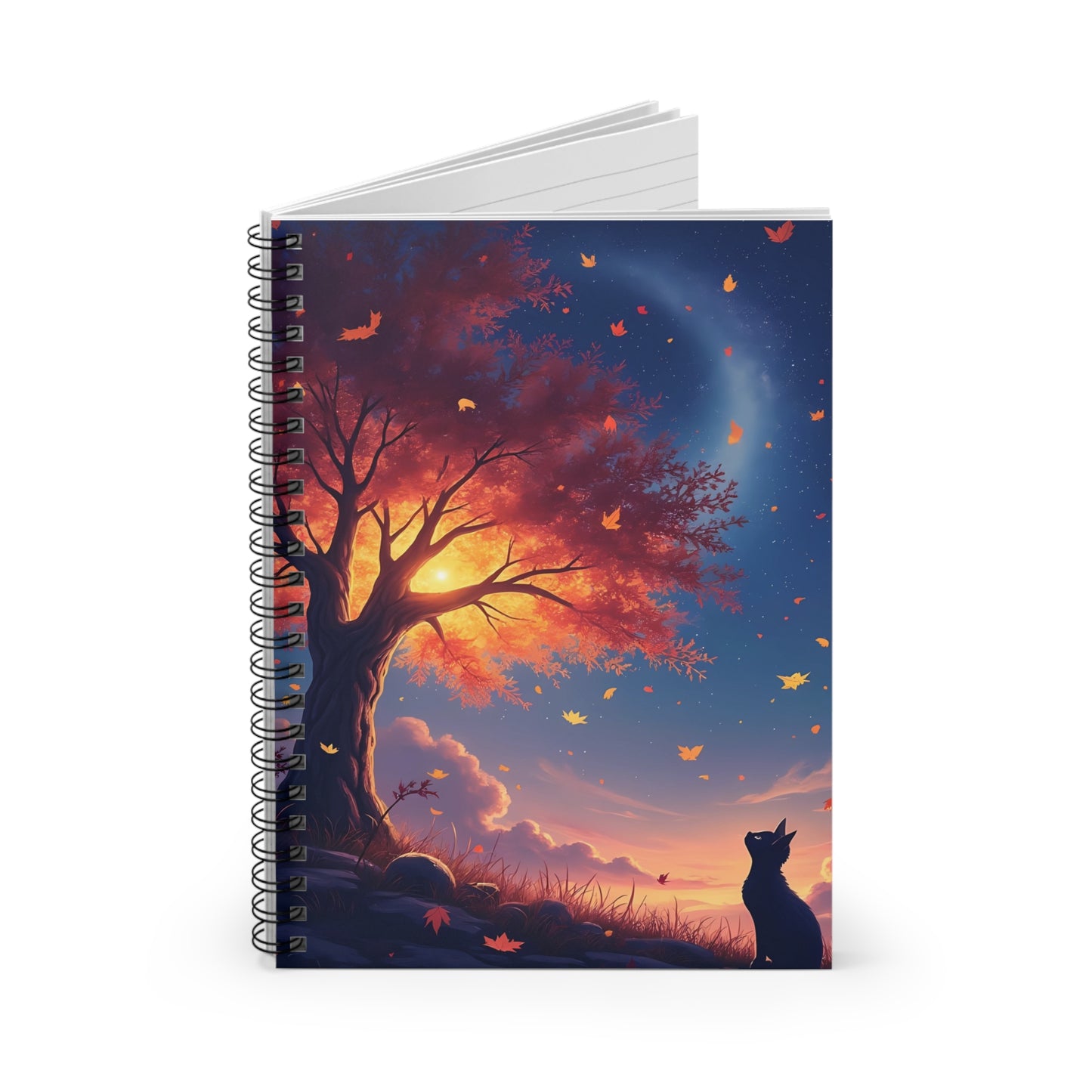 Autumn Cat Dreams – Golden Horizon Spiral Journal