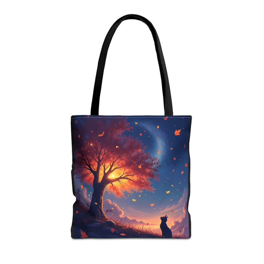Autumn Cat Dreams – Golden Horizon Tote Bag (16x16)