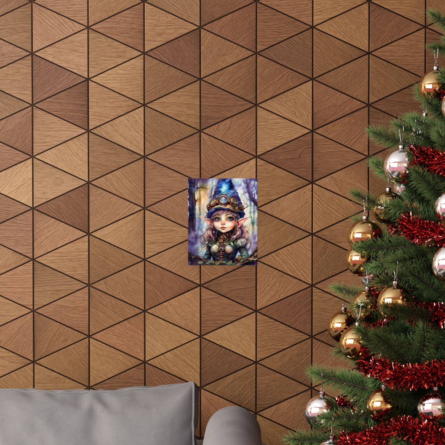 Prismveil Gnomes – Elowen, The Crystalbloom Seer Poster (8x10, 12x16, 16x20)