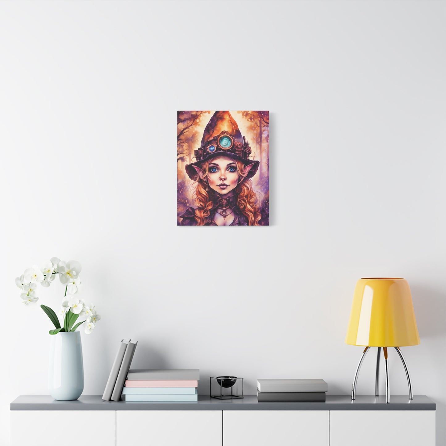 Prismveil Gnomes – Vaelith, The Prismwood Oracle Canvas Print (12x16, 16x20, 18x24)