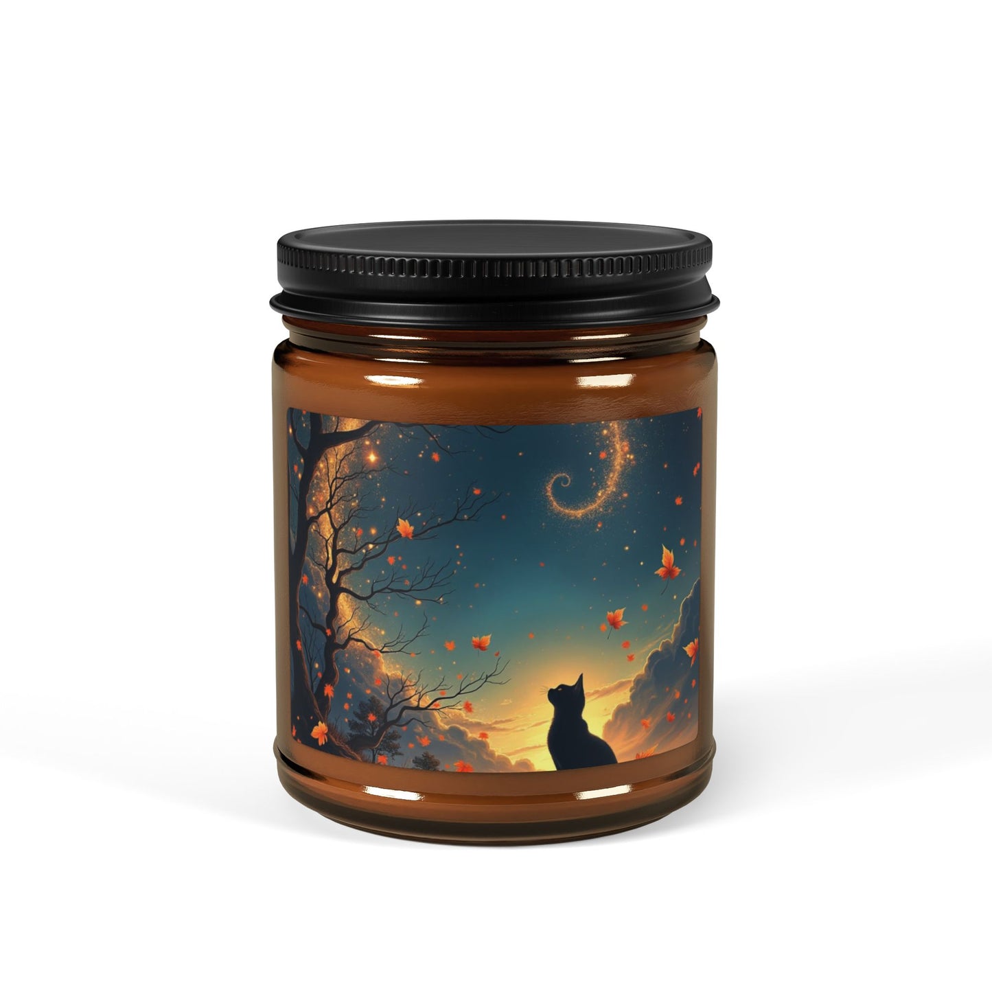 Autumn Cat Dreams – Celestial Spiral Candle (4oz and 9oz)