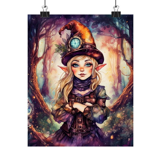 Prismveil Gnomes – Nyxie, Keeper of the Luminous Tapestry Poster (8x10, 12x16, 16x20)