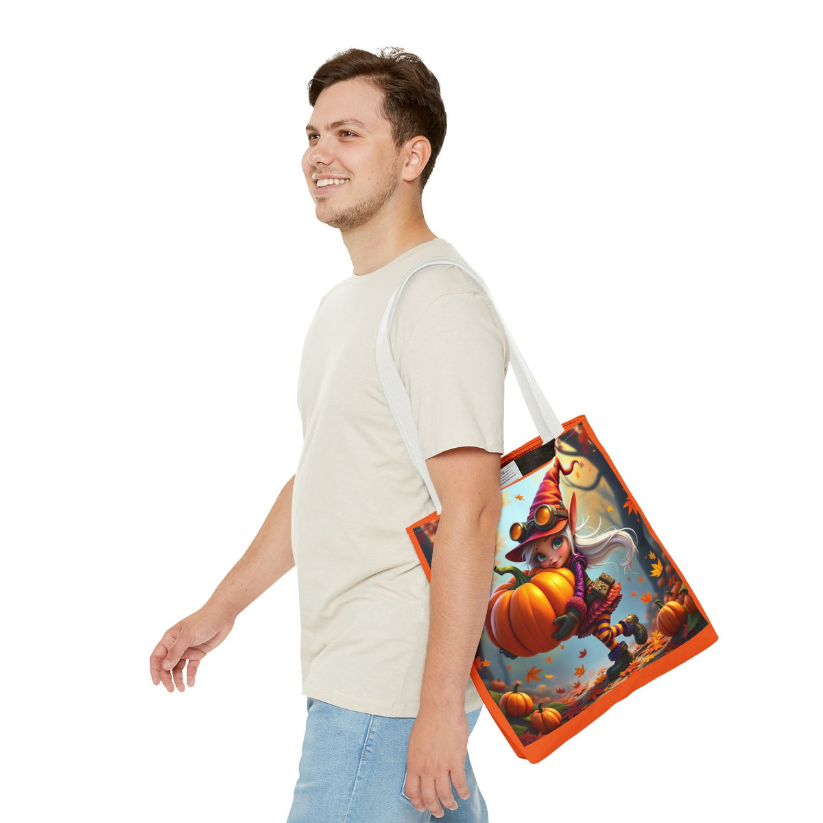 Whimsical Fall Tote Bag, Pumpkin Lover's Gift, Autumn Vibes, Perfect for Groceries, Market Bag, Halloween Decor