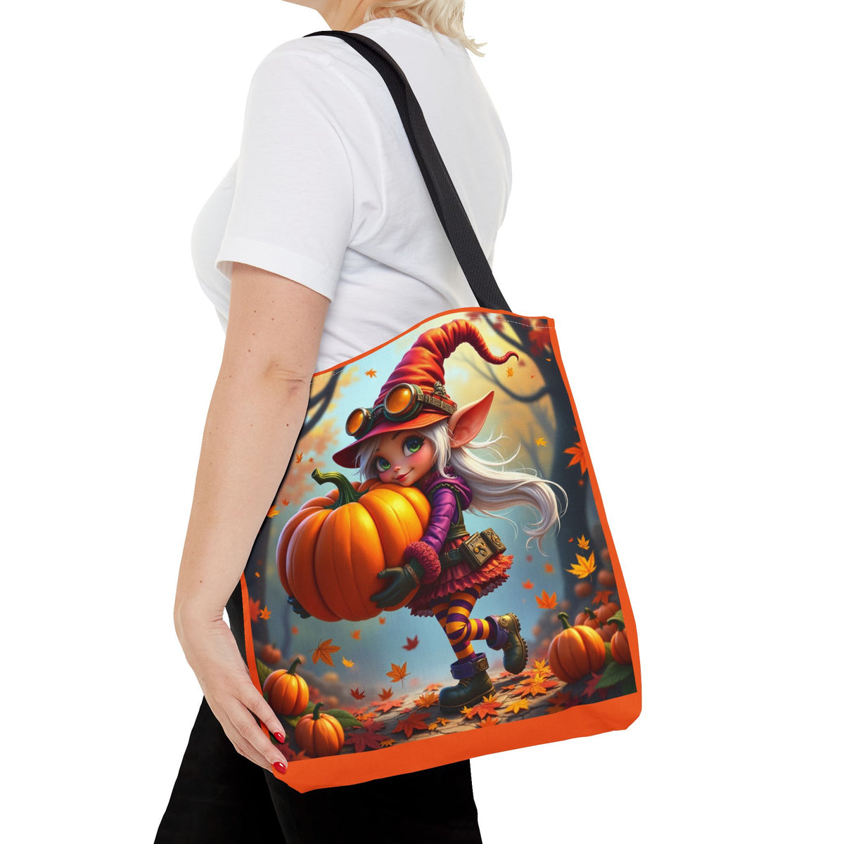 Whimsical Fall Tote Bag, Pumpkin Lover's Gift, Autumn Vibes, Perfect for Groceries, Market Bag, Halloween Decor