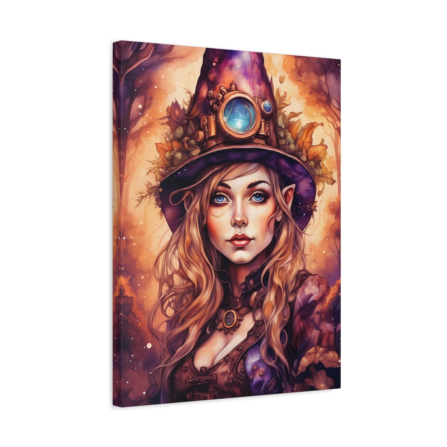Prismveil Gnomes – Liora, The Lantern Bearer Canvas Print (12x16, 16x20, 18x24)