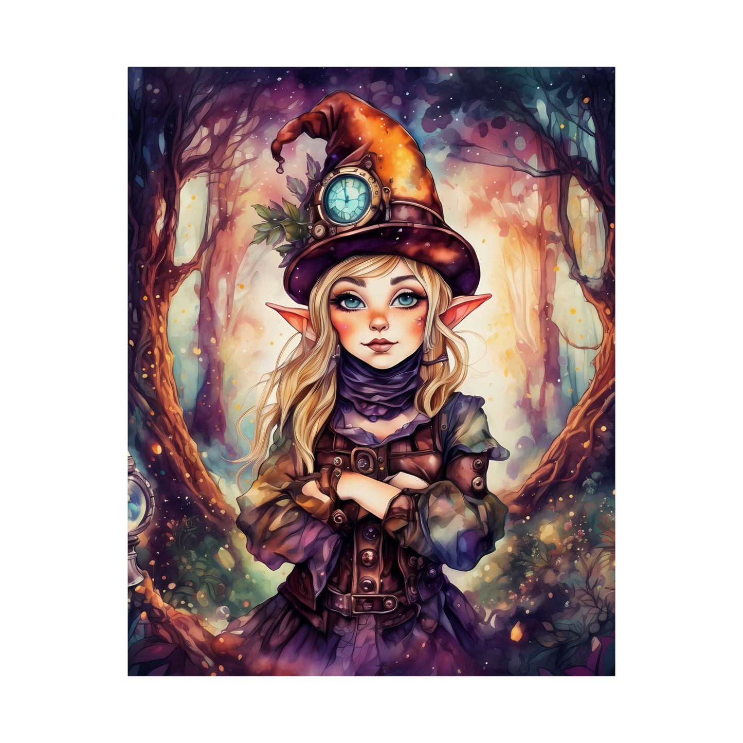Prismveil Gnomes – Nyxie, Keeper of the Luminous Tapestry Poster (8x10, 12x16, 16x20)