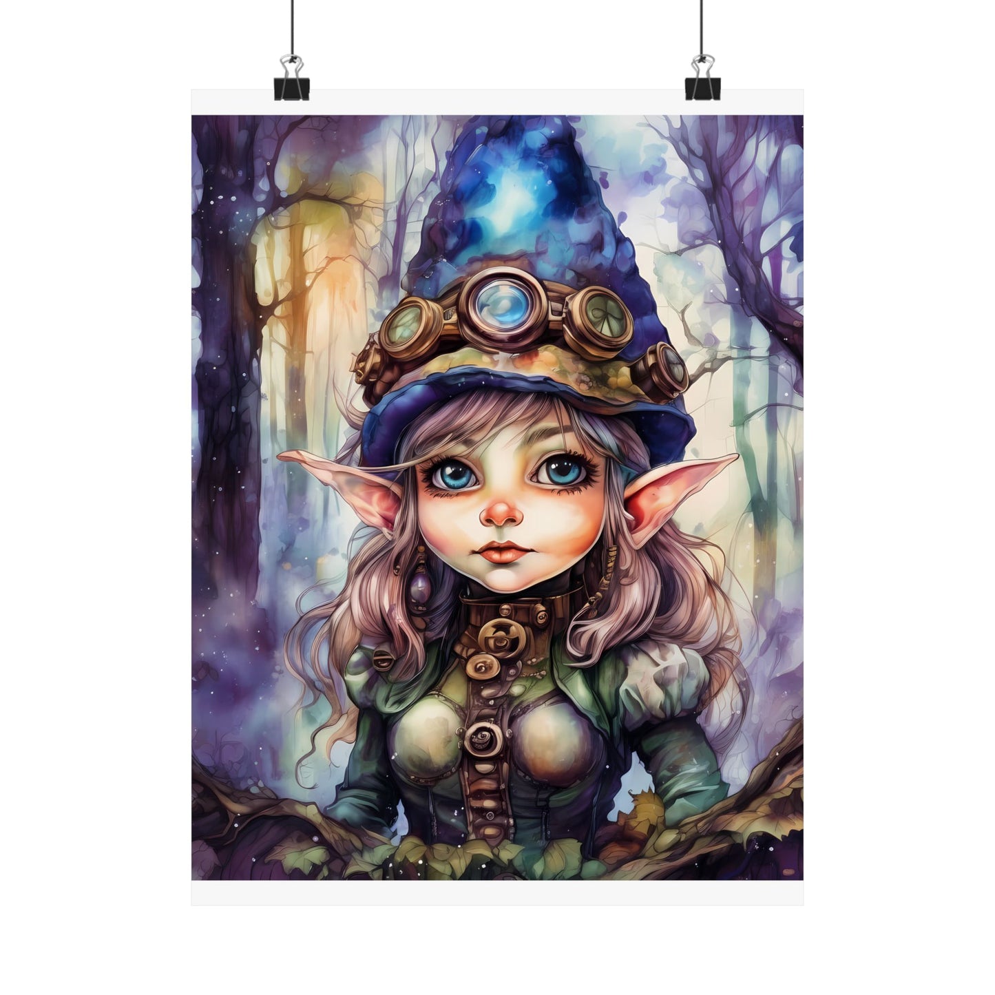 Prismveil Gnomes – Elowen, The Crystalbloom Seer Poster (8x10, 12x16, 16x20)