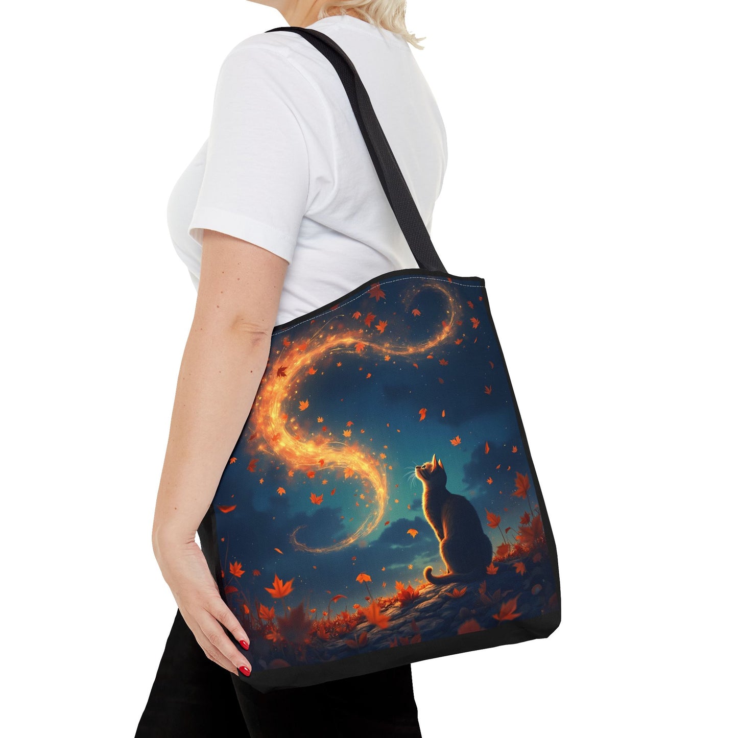 Autumn Cat Dreams – Spirit of the Season Tote Bag (16x16)
