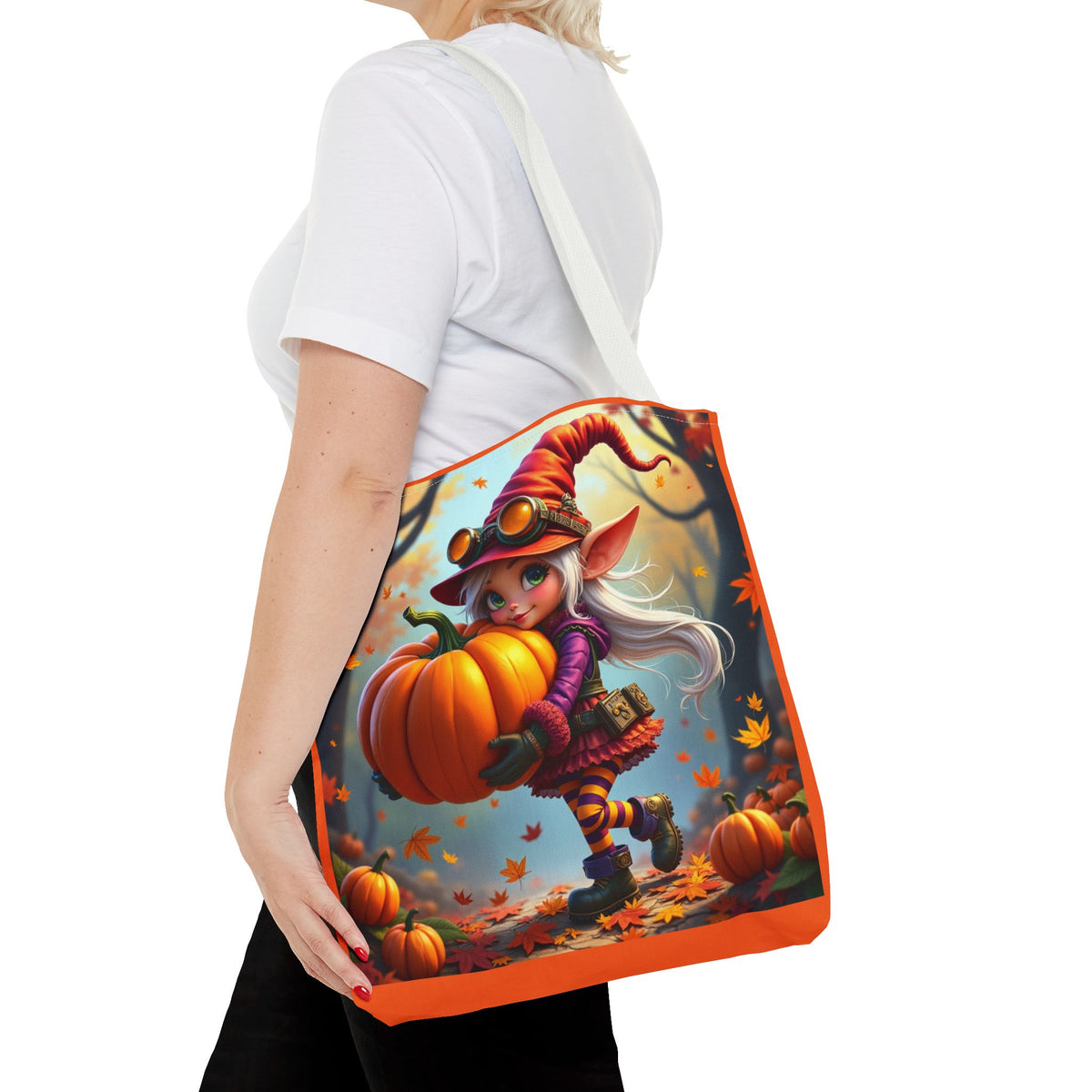 Whimsical Fall Tote Bag, Pumpkin Lover's Gift, Autumn Vibes, Perfect for Groceries, Market Bag, Halloween Decor
