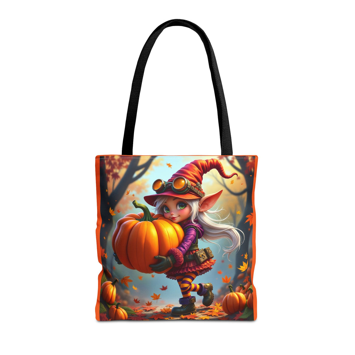Whimsical Fall Tote Bag, Pumpkin Lover's Gift, Autumn Vibes, Perfect for Groceries, Market Bag, Halloween Decor