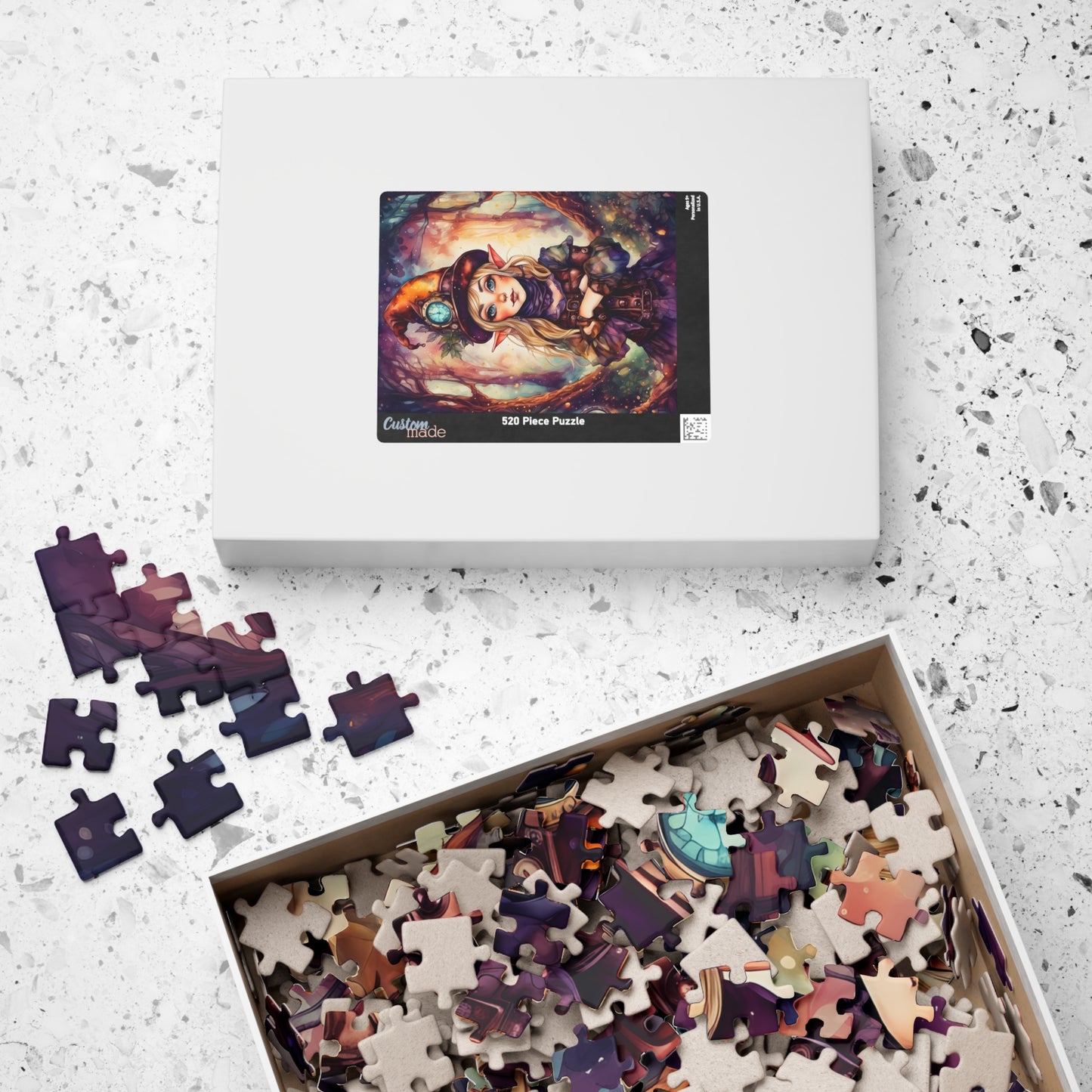 Prismveil Gnomes – Nyxie, Keeper of the Luminous Tapestry Puzzle (520 or 1014 Pieces)