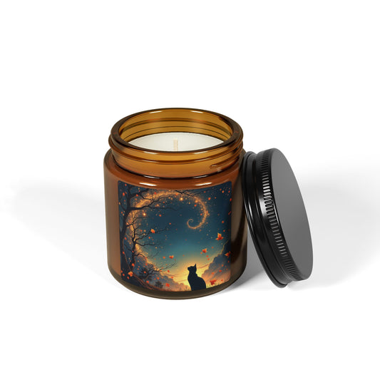 Autumn Cat Dreams – Celestial Spiral Candle (4oz and 9oz)