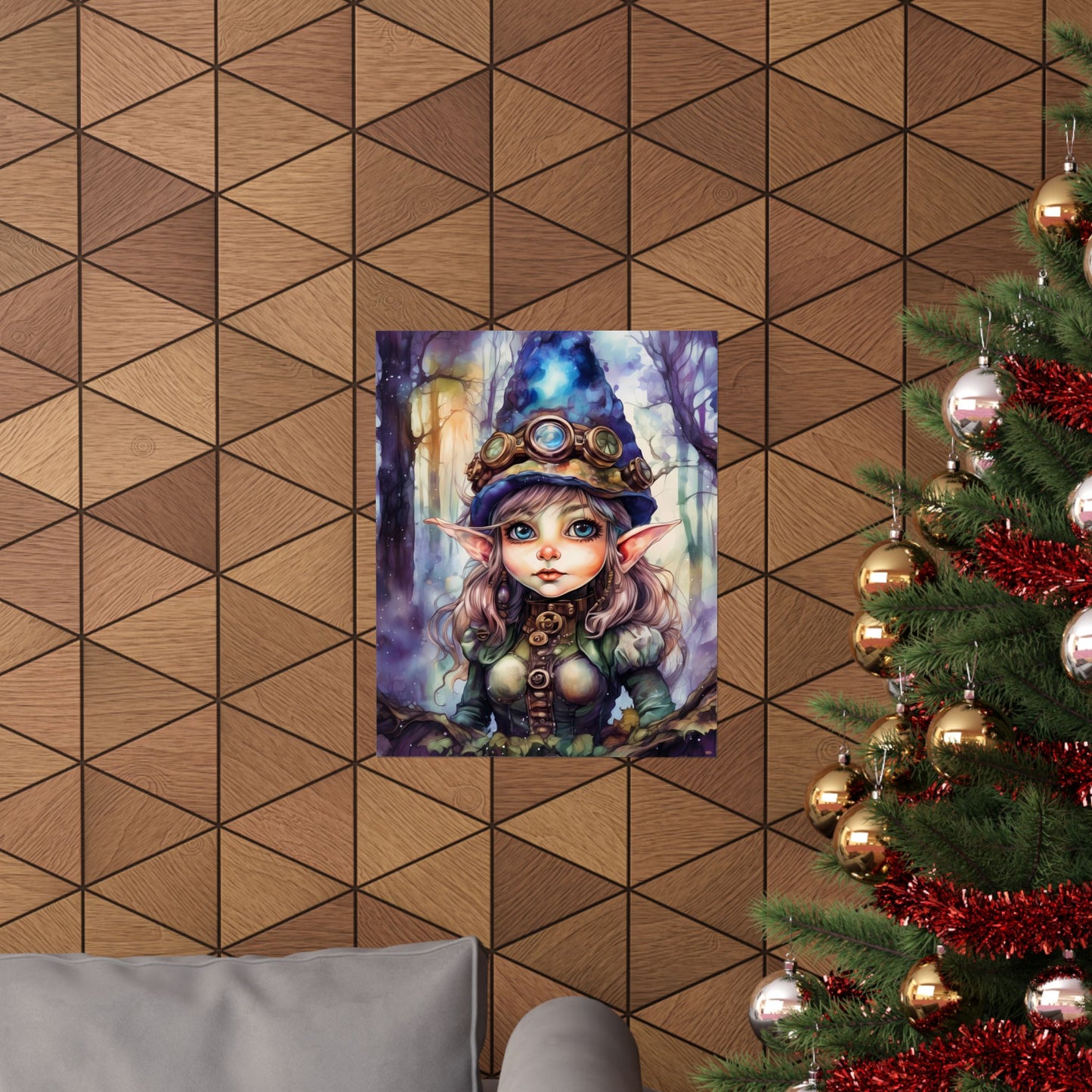 Prismveil Gnomes – Elowen, The Crystalbloom Seer Poster (8x10, 12x16, 16x20)