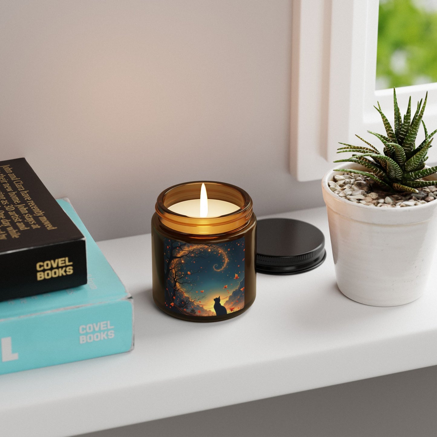 Autumn Cat Dreams – Celestial Spiral Candle (4oz and 9oz)