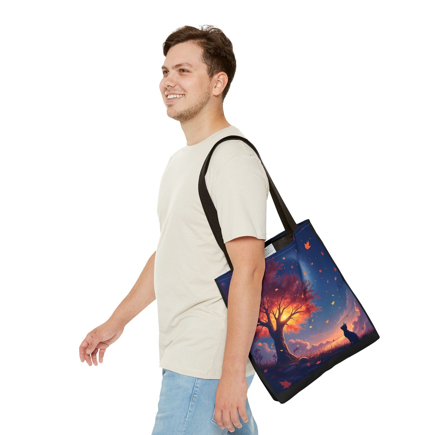 Autumn Cat Dreams – Golden Horizon Tote Bag (16x16)