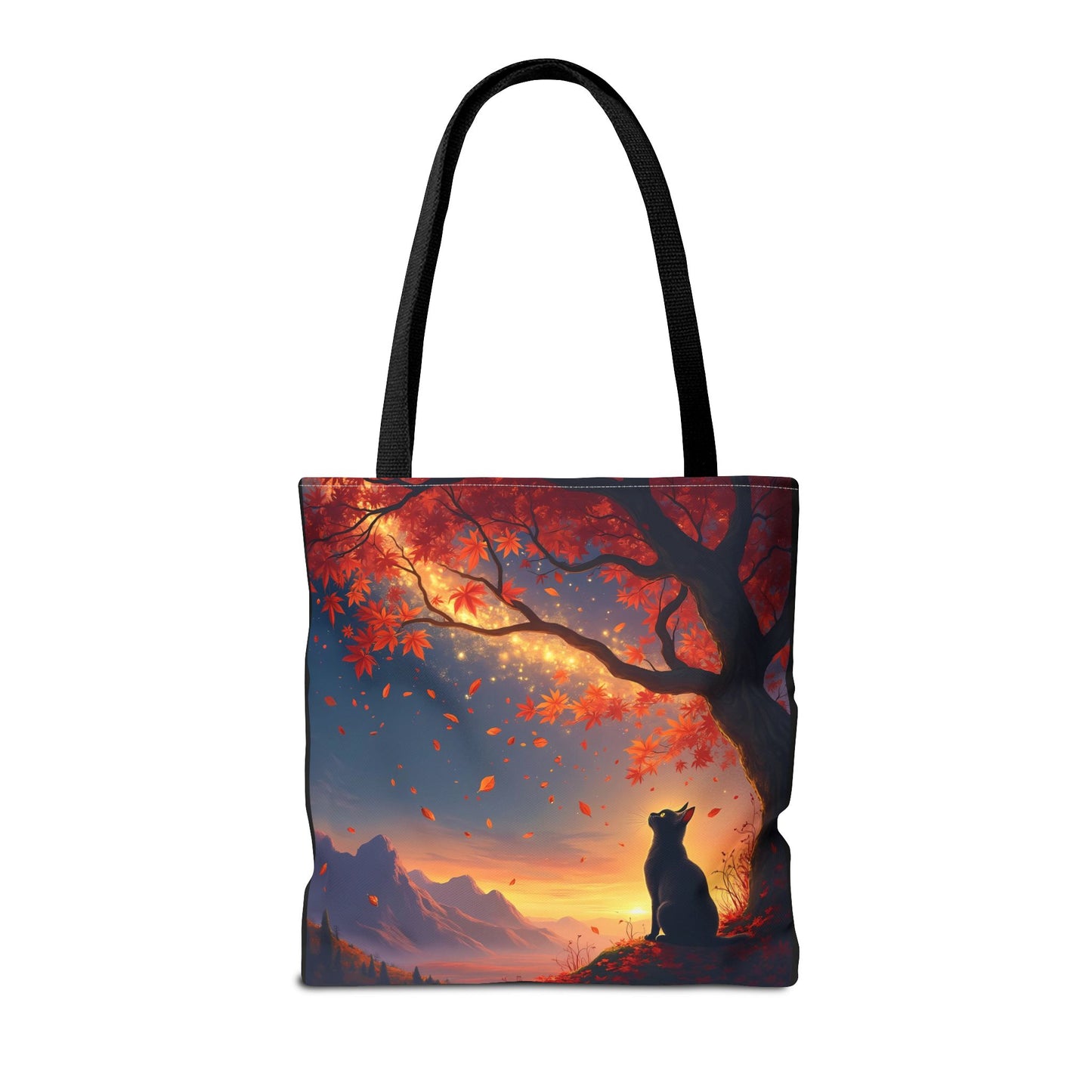 Autumn Cat Dreams – Starlit Guardian Tote Bag (16x16)