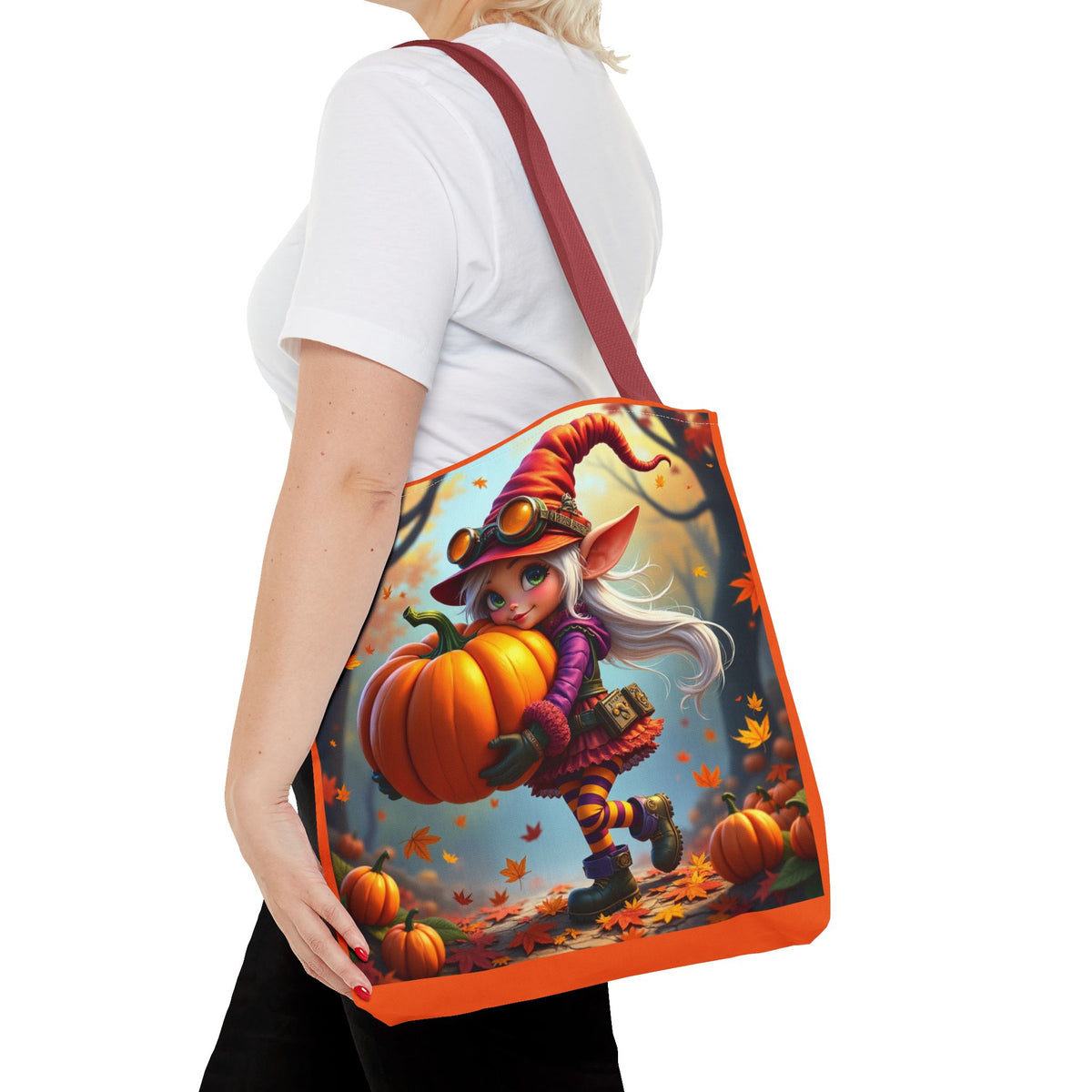 Whimsical Fall Tote Bag, Pumpkin Lover's Gift, Autumn Vibes, Perfect for Groceries, Market Bag, Halloween Decor
