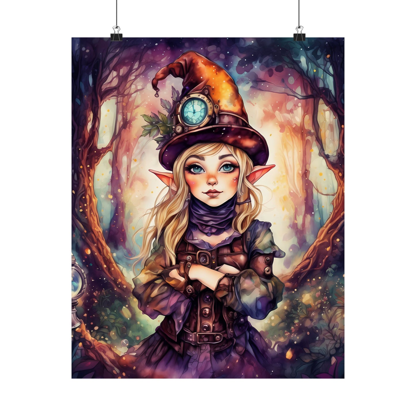 Prismveil Gnomes – Nyxie, Keeper of the Luminous Tapestry Poster (8x10, 12x16, 16x20)