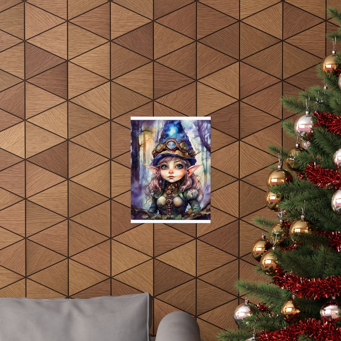 Prismveil Gnomes – Elowen, The Crystalbloom Seer Poster (8x10, 12x16, 16x20)
