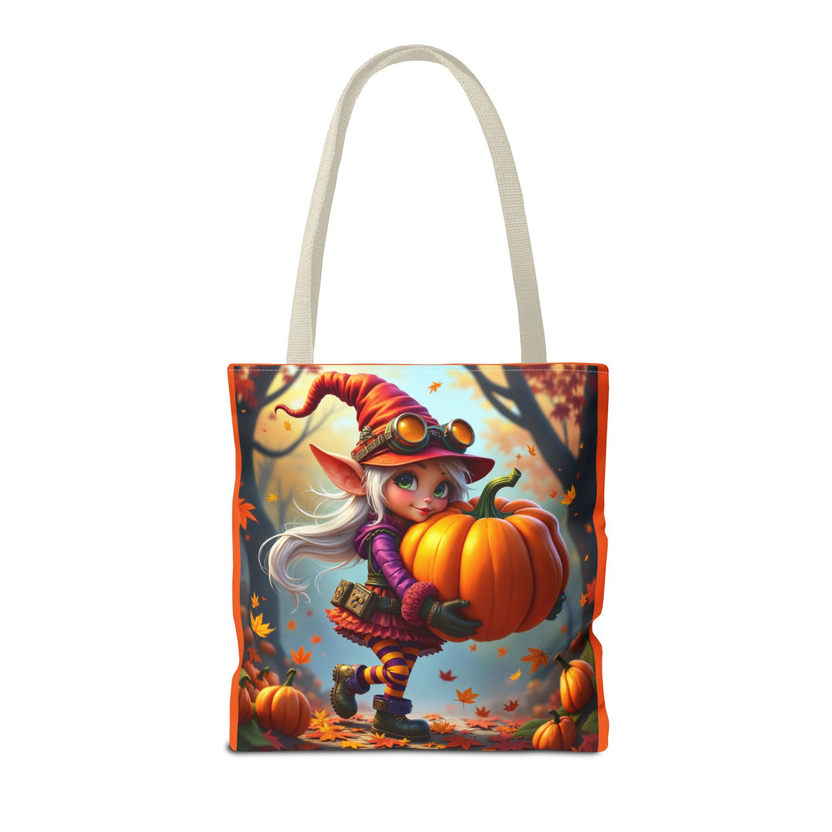 Whimsical Fall Tote Bag, Pumpkin Lover's Gift, Autumn Vibes, Perfect for Groceries, Market Bag, Halloween Decor