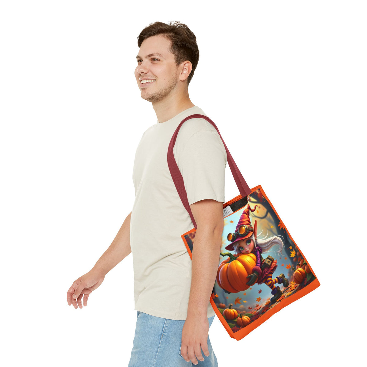 Whimsical Fall Tote Bag, Pumpkin Lover's Gift, Autumn Vibes, Perfect for Groceries, Market Bag, Halloween Decor