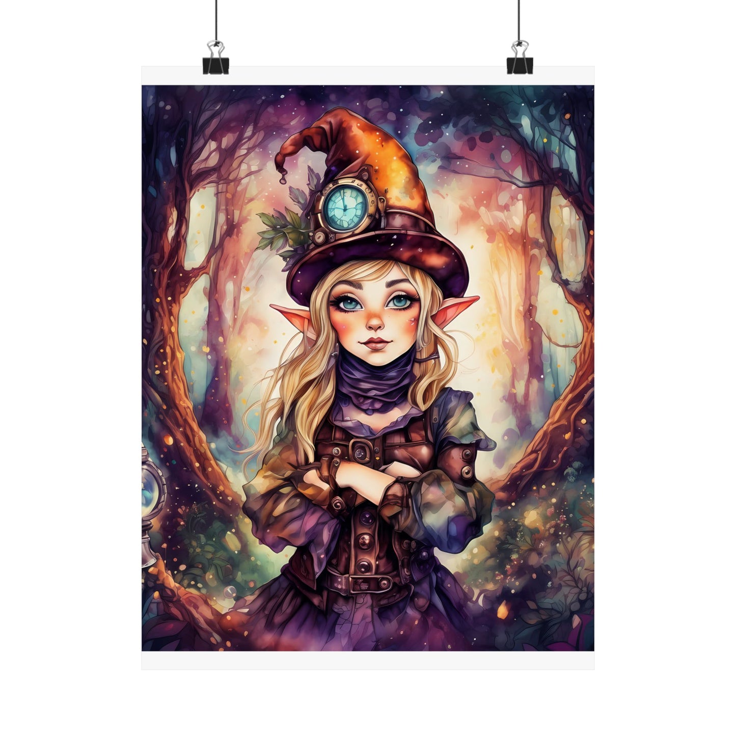 Prismveil Gnomes – Nyxie, Keeper of the Luminous Tapestry Poster (8x10, 12x16, 16x20)