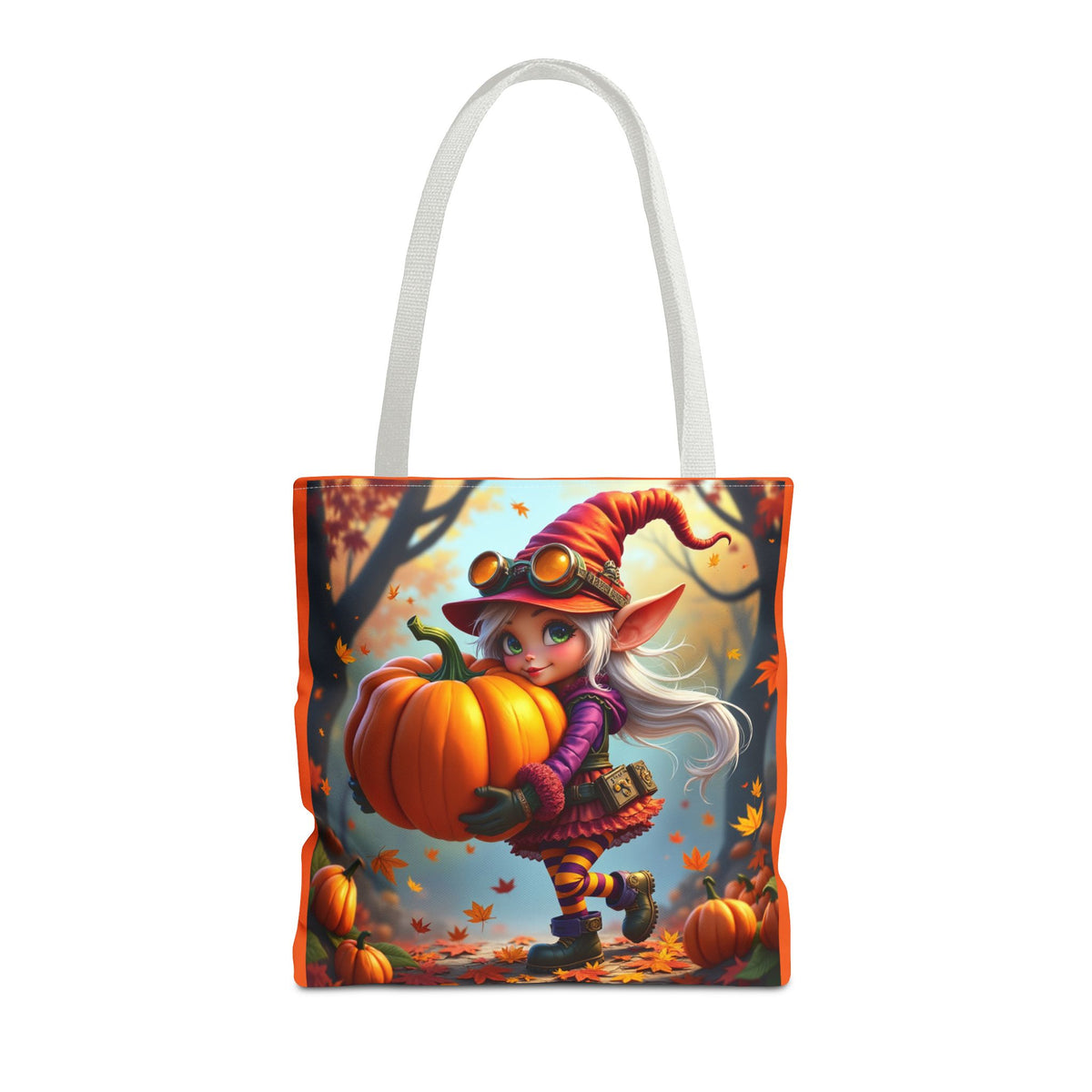 Whimsical Fall Tote Bag, Pumpkin Lover's Gift, Autumn Vibes, Perfect for Groceries, Market Bag, Halloween Decor