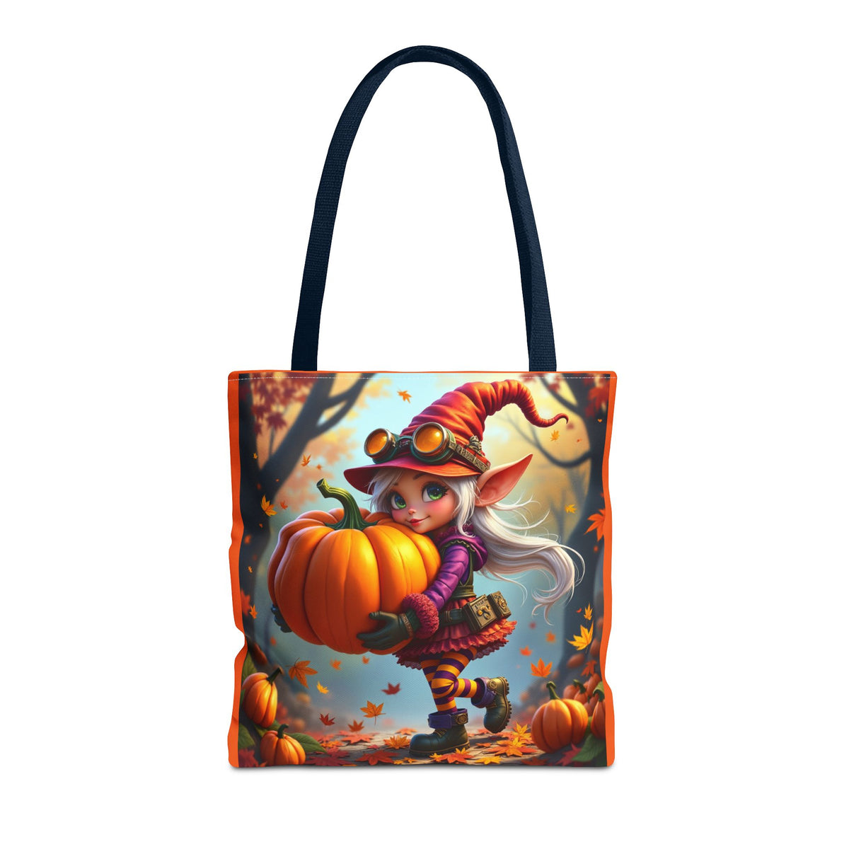 Whimsical Fall Tote Bag, Pumpkin Lover's Gift, Autumn Vibes, Perfect for Groceries, Market Bag, Halloween Decor
