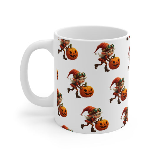 Gnomily’s Workshop – Jack-O’-Lantern Mischief Gnome 11oz Mug