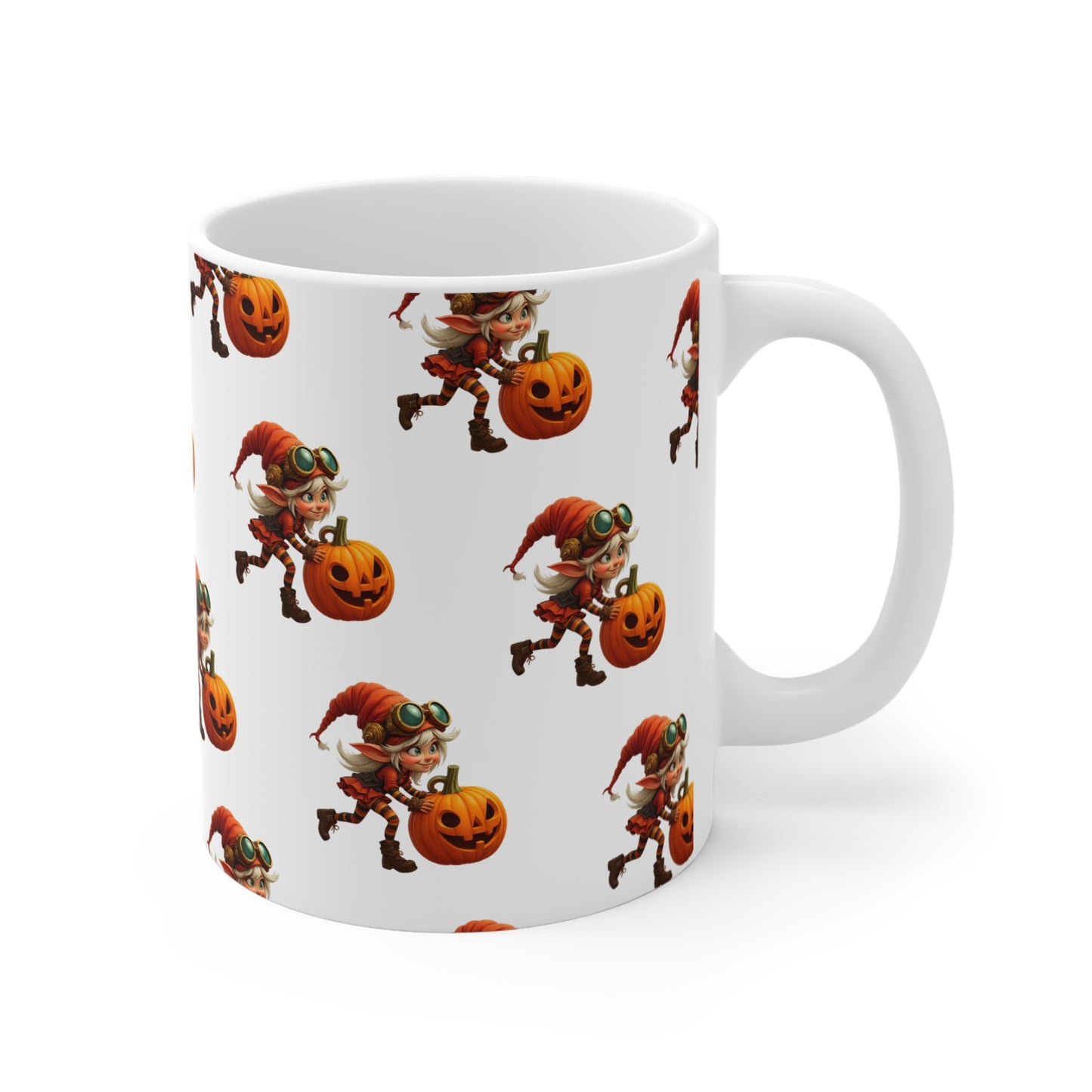 Gnomily’s Workshop – Jack-O’-Lantern Mischief Gnome 11oz Mug