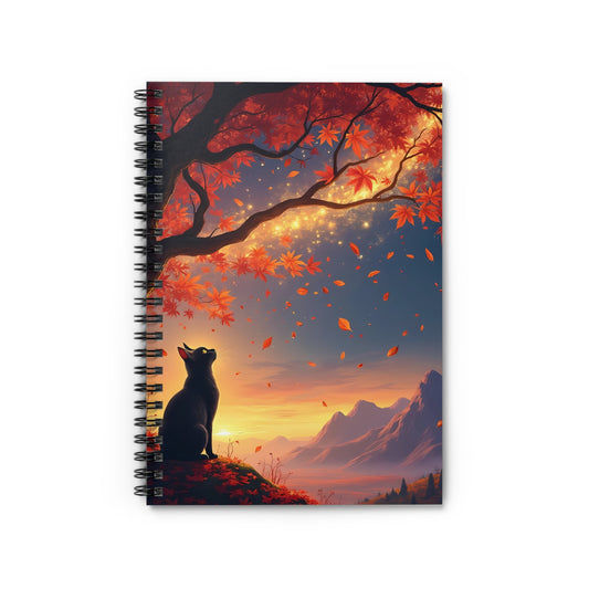Autumn Cat Dreams – Starlit Guardian Spiral Journal