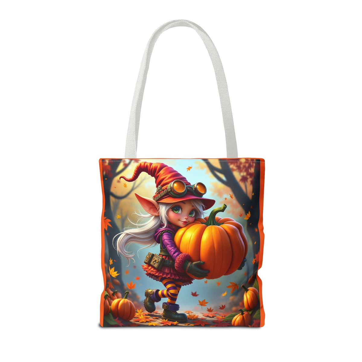 Whimsical Fall Tote Bag, Pumpkin Lover's Gift, Autumn Vibes, Perfect for Groceries, Market Bag, Halloween Decor