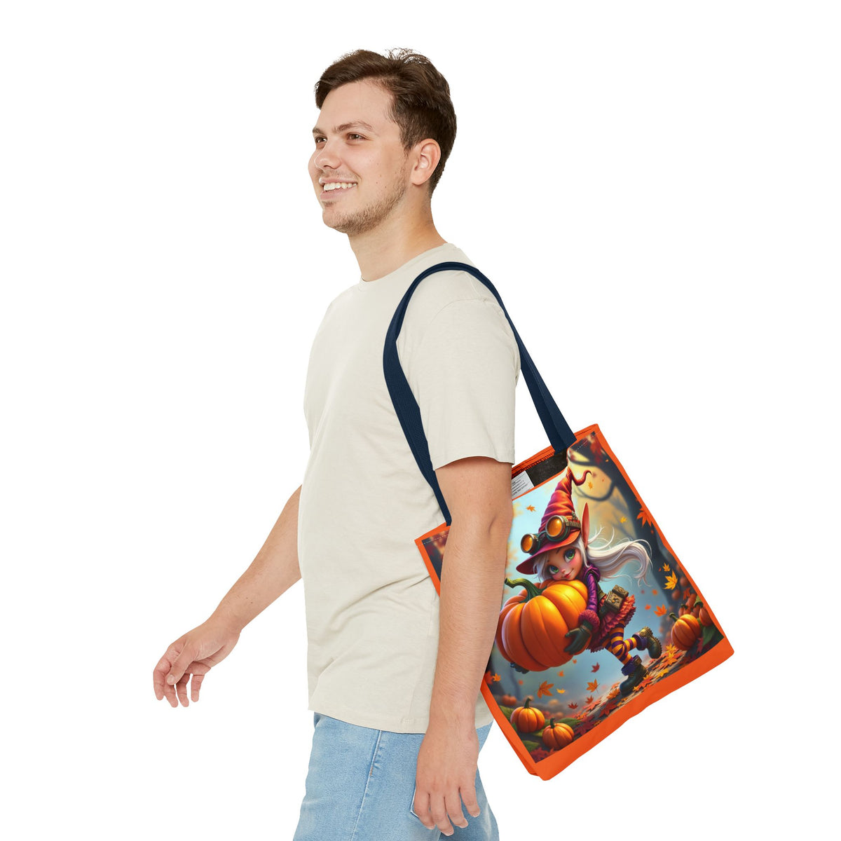 Whimsical Fall Tote Bag, Pumpkin Lover's Gift, Autumn Vibes, Perfect for Groceries, Market Bag, Halloween Decor
